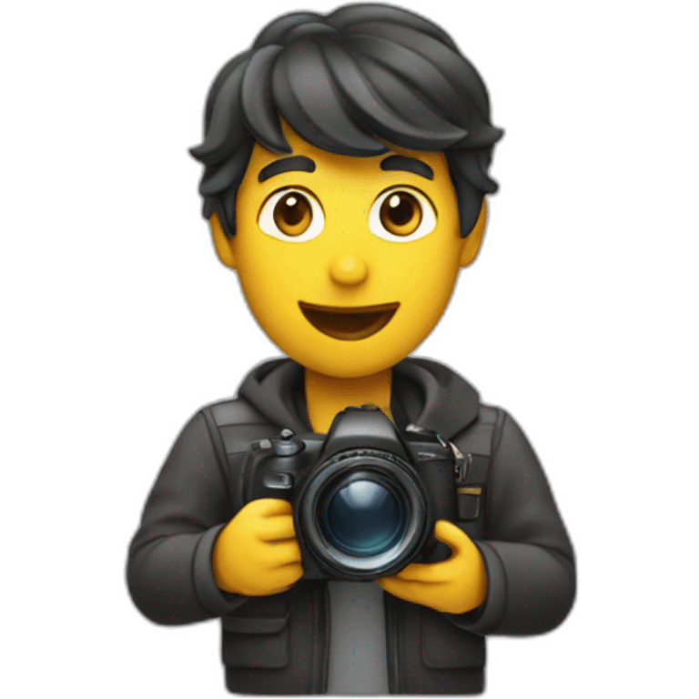 photographer with black waves emoji