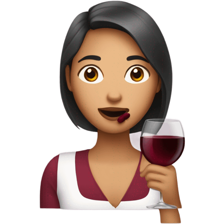 Filipina drinking red wine emoji