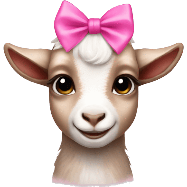 a baby goat with pink bows on the head emoji