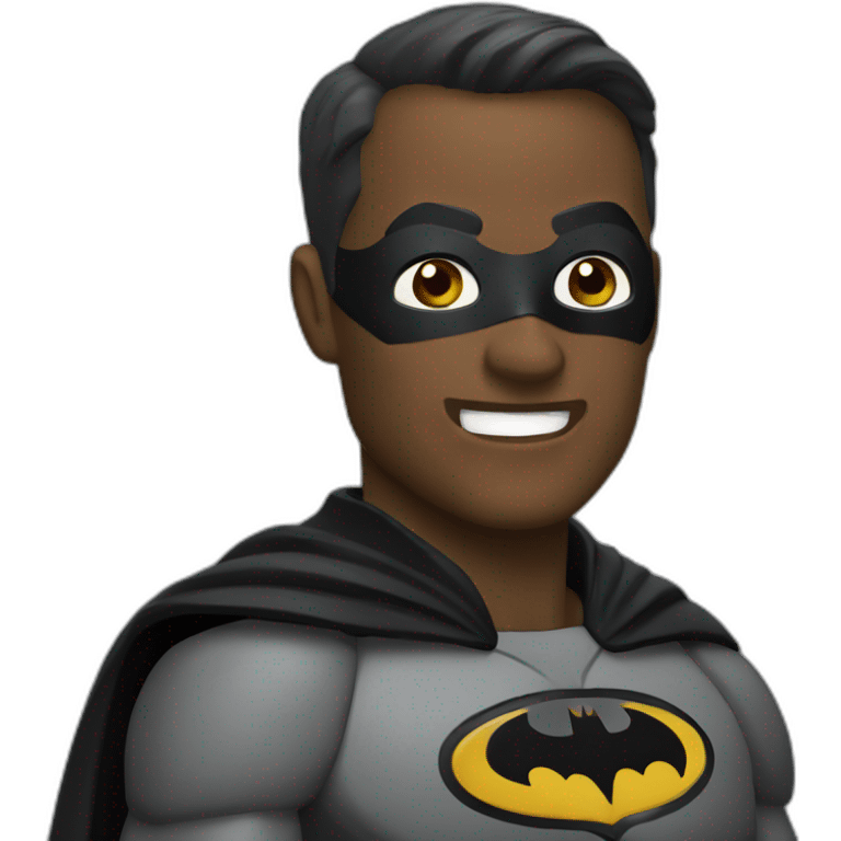 Batman leaning Spanish language  emoji