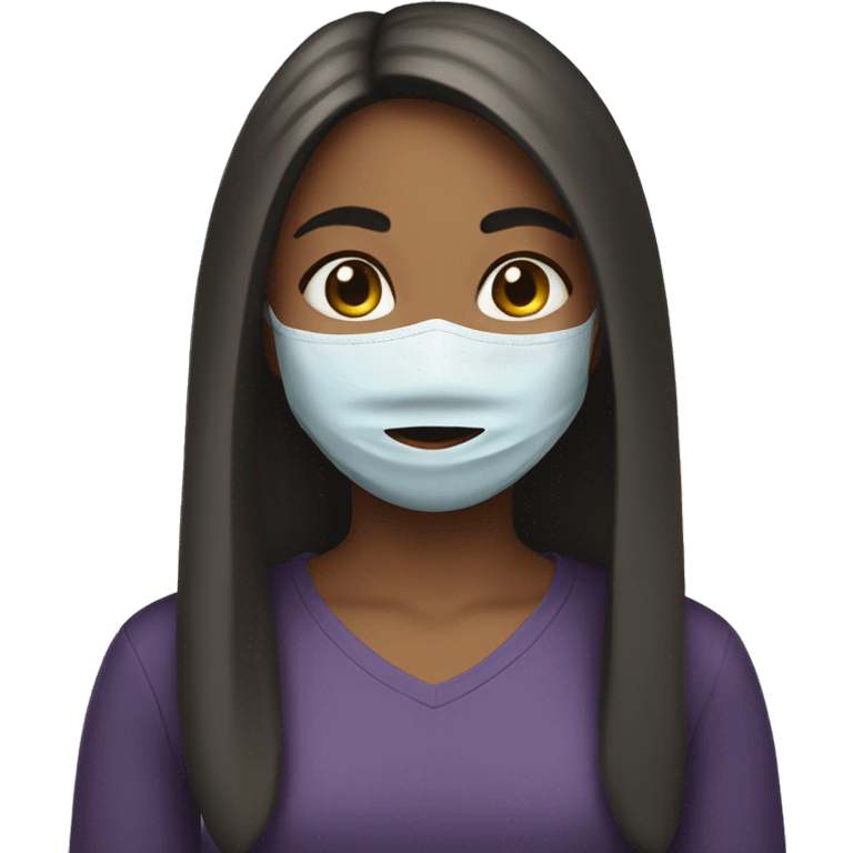 Girl doing mask emoji