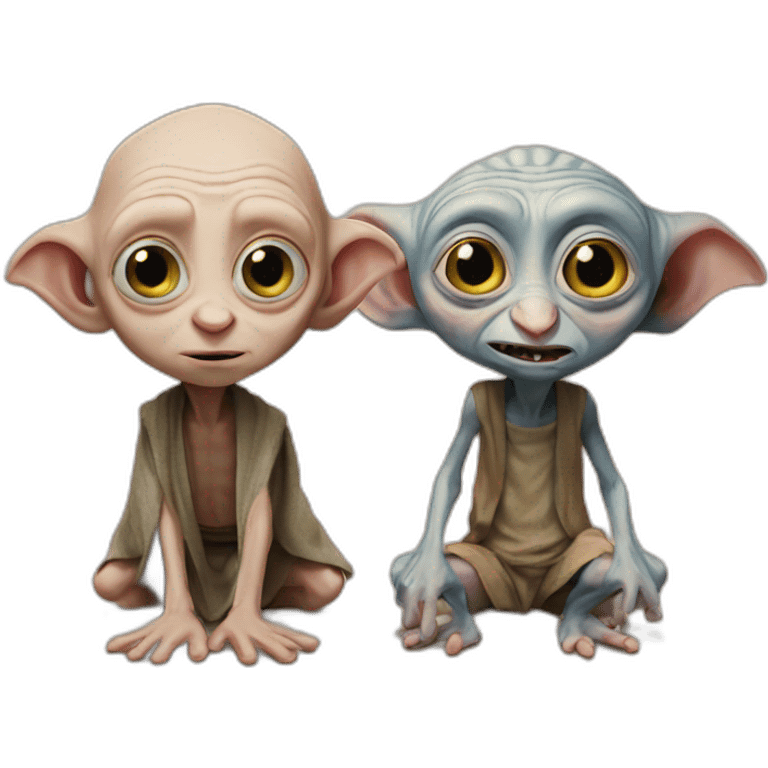 Dobby and gollum side to side emoji