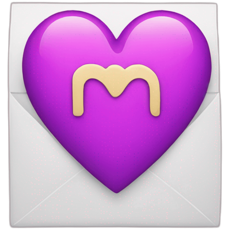 Heart with the letter M in it emoji