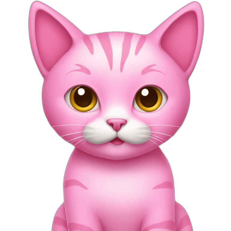 pink cat with pink computer emoji