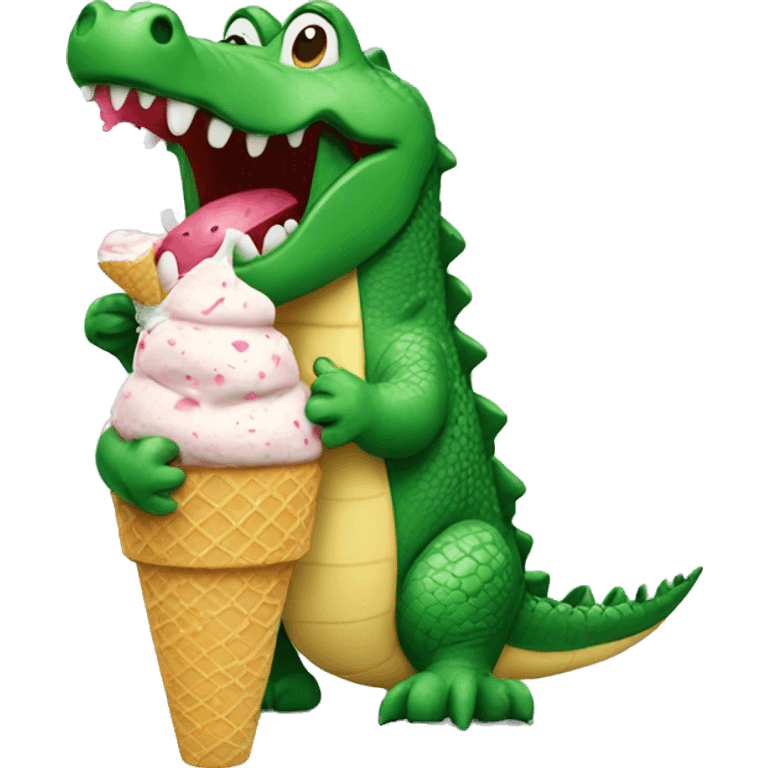 Crocodile eating ice cream  emoji