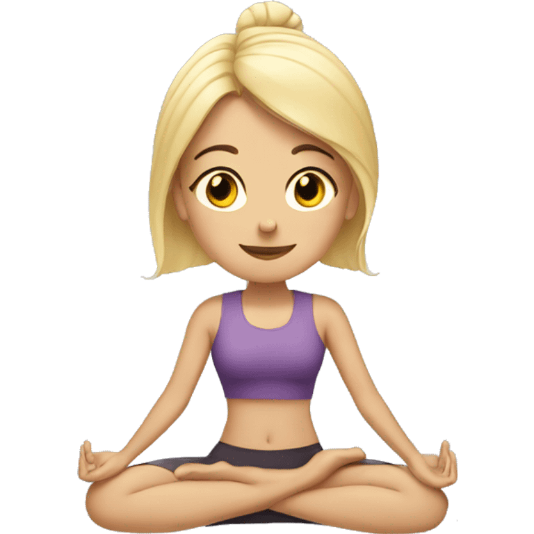 blonde girl doing yoga emoji