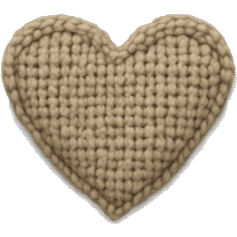 Knitted beige heart emoji