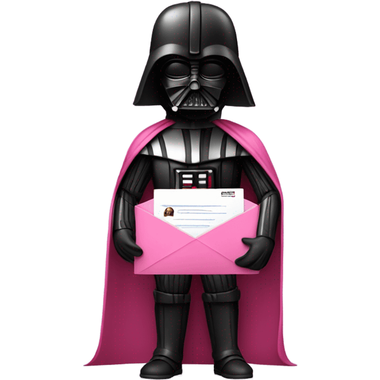 pink darth vader holding email envelope emoji