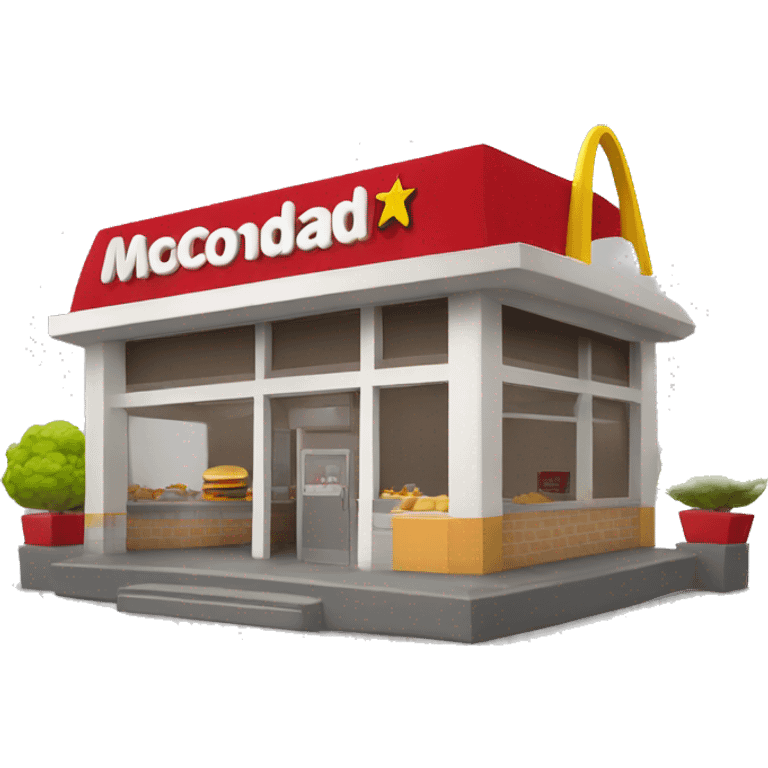 3D model of a small McDonald's restaurant emoji