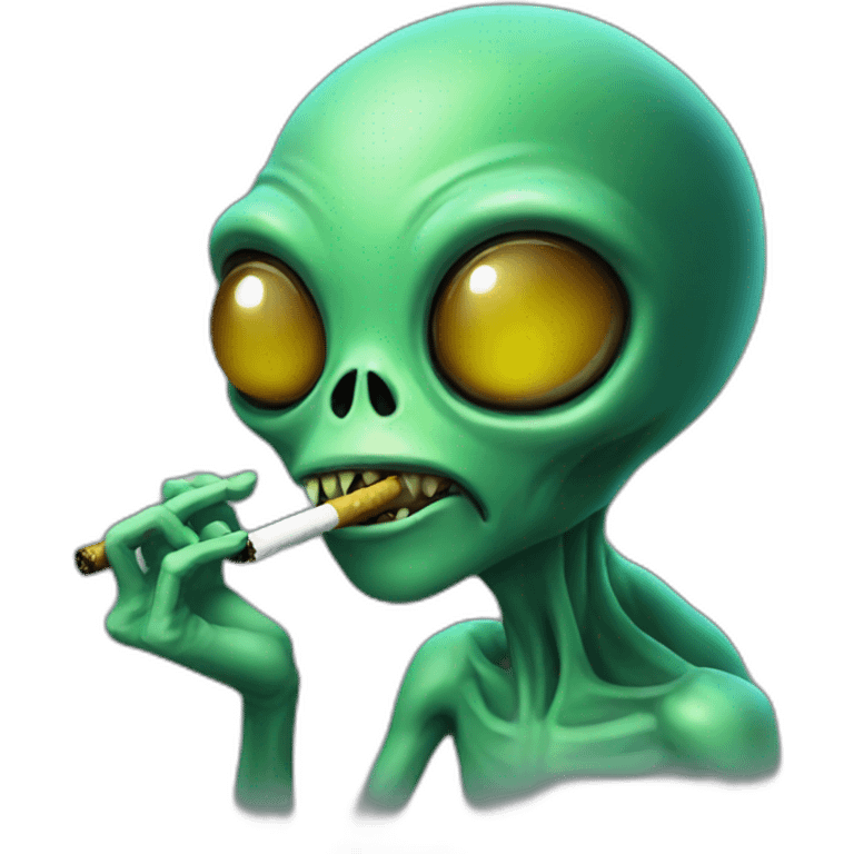 alien smoking emoji