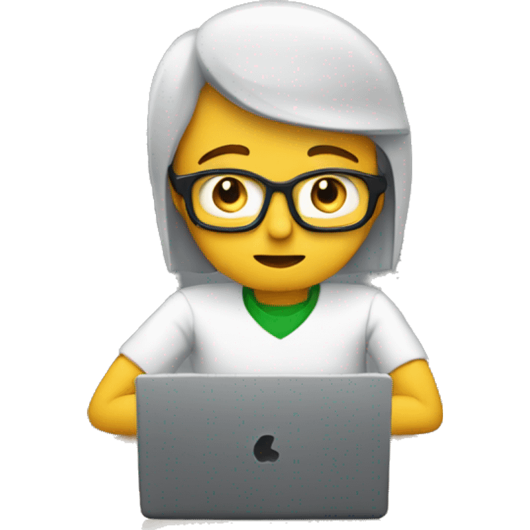 a person editing a video on a computer behaind view emoji