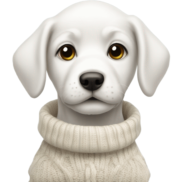 White Puppy with a sweater on emoji