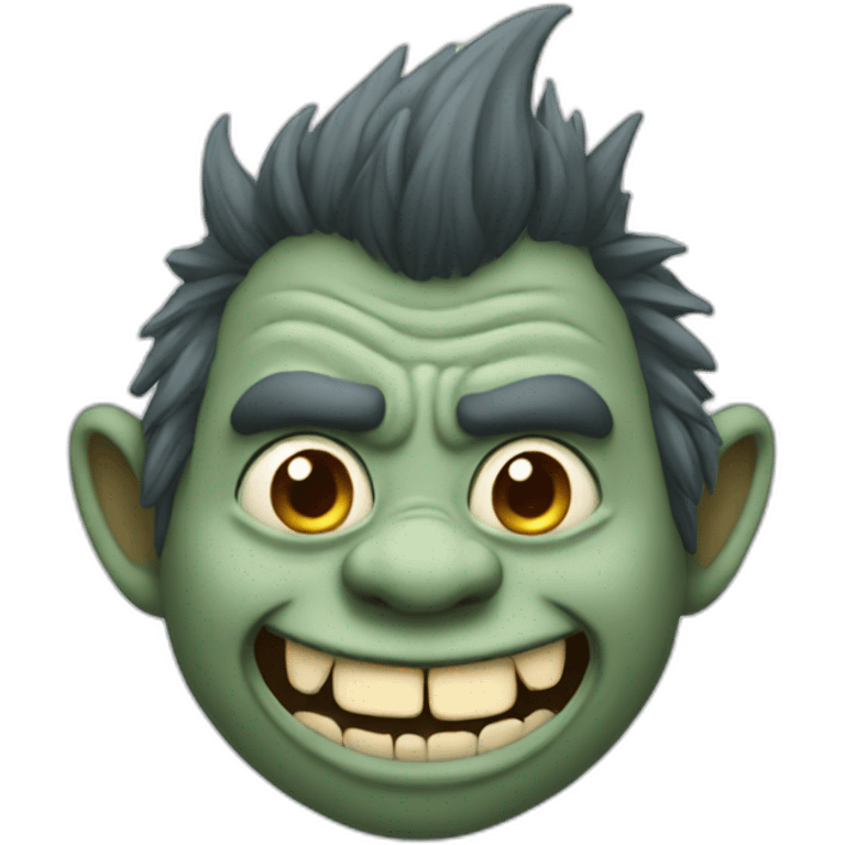 Troll with a crazy face emoji