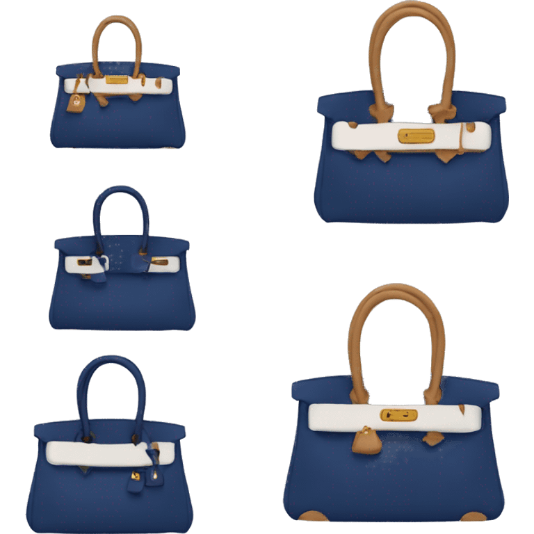 a birkin bag in blu navy  emoji