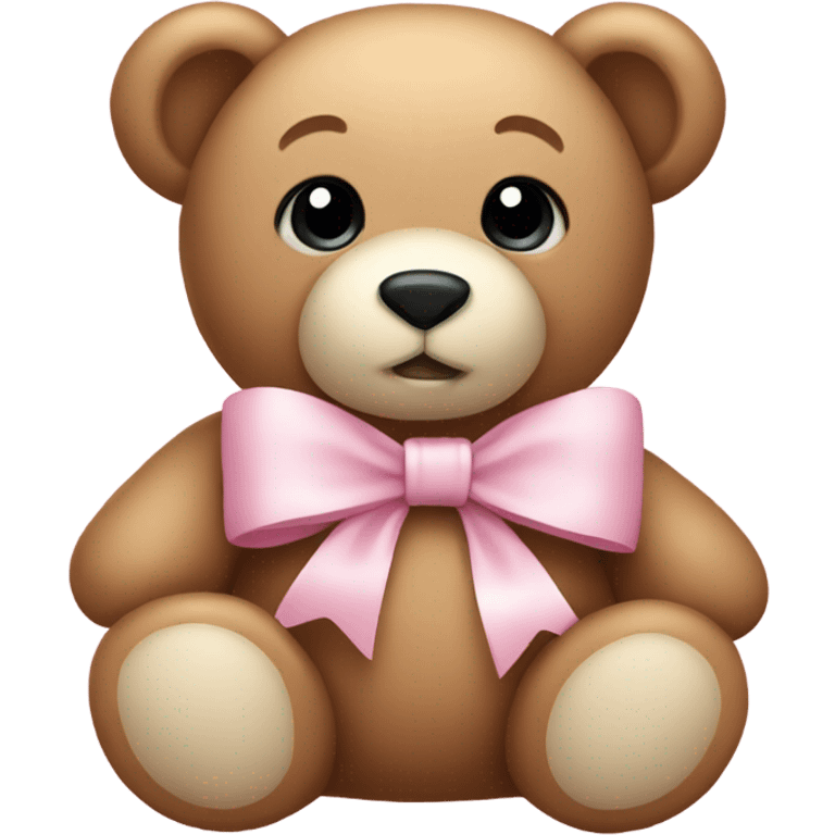 Teddy bear with light pink bow  emoji