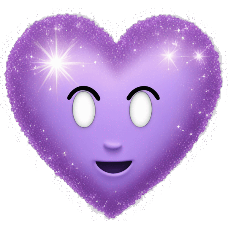 Lilac heart with sparkles emoji