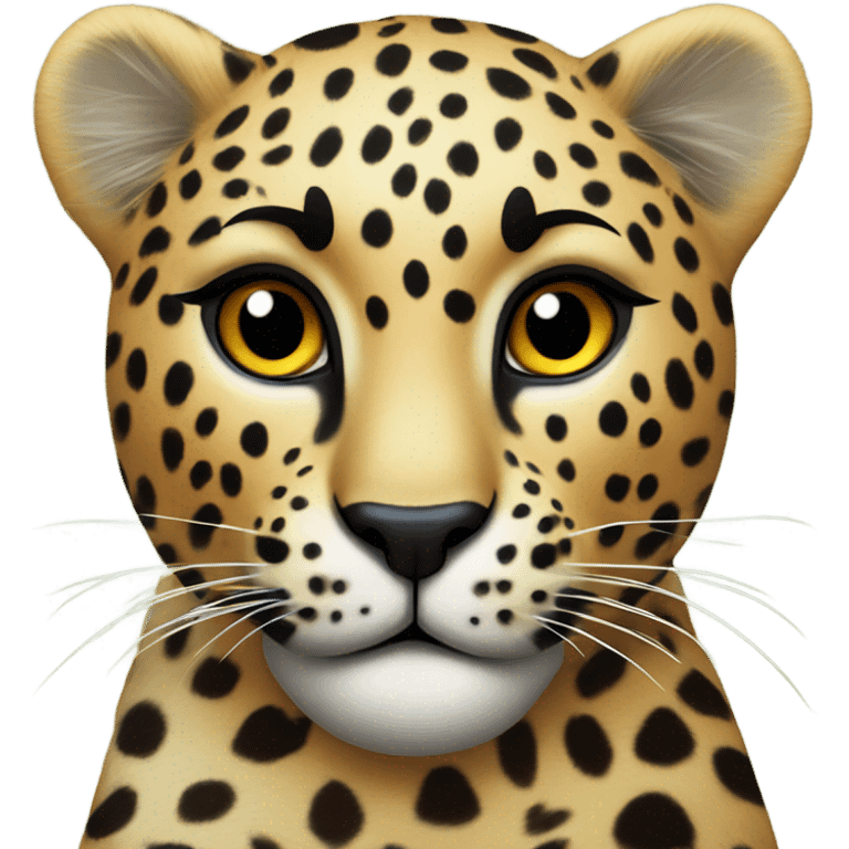 Heart leopard emoji