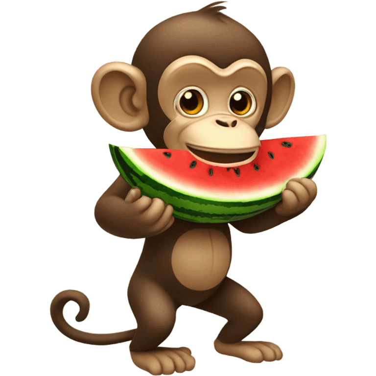 Monkey eating watermelon  emoji