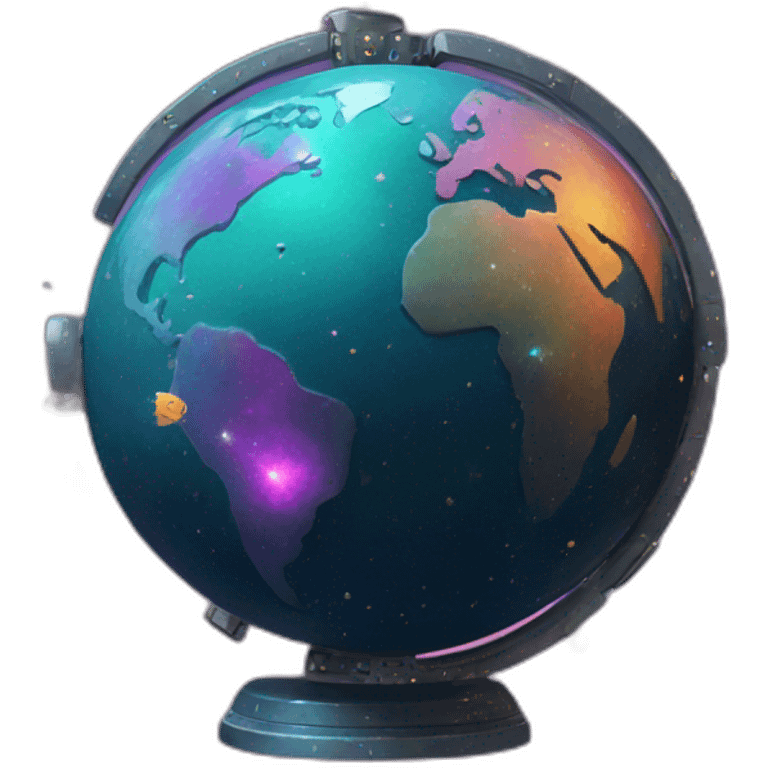 cool punk globe in space with small clusters on it emoji