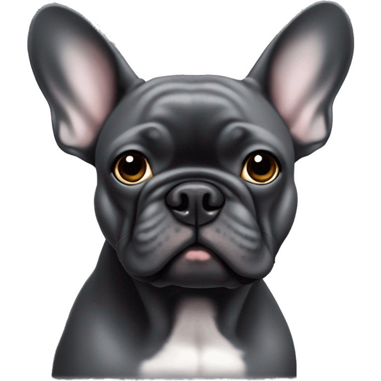 Dark gray French bulldog male, hazel eyes emoji