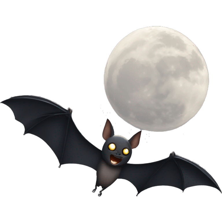 Bats flying in front of the moon emoji