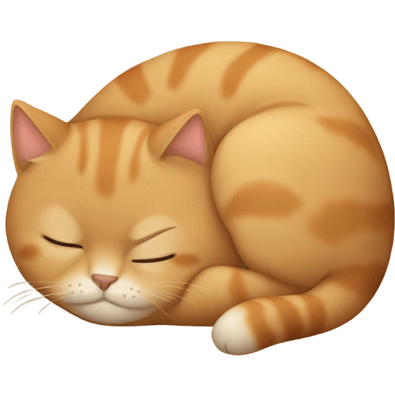 Fat light brown cat sleeping emoji