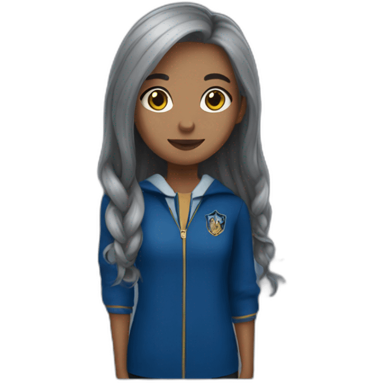 Ravenclaw girl with grayish straight hair emoji