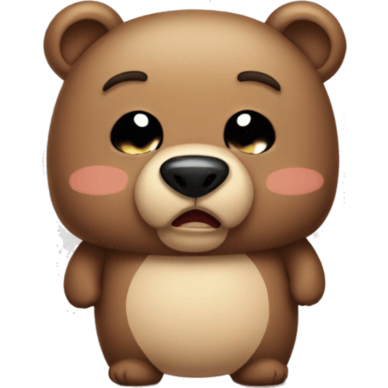 Draw cute bear crying emoji