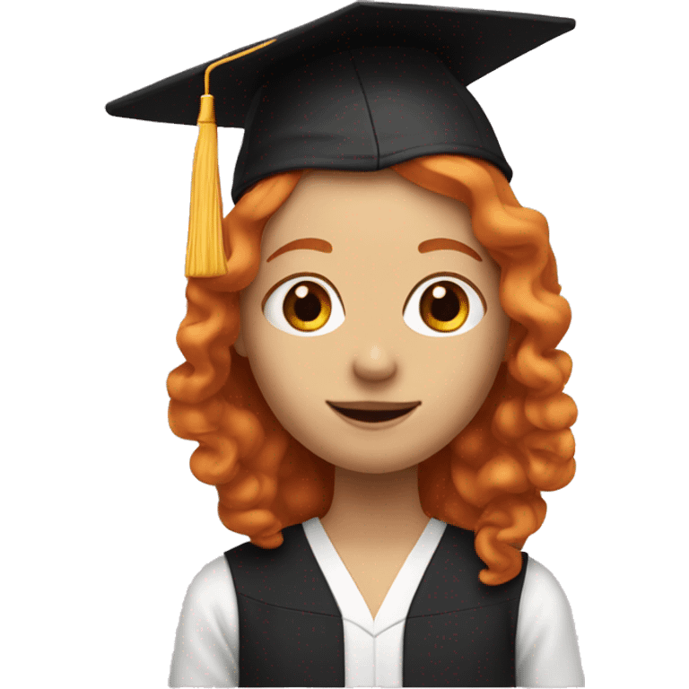 one ginger girl with long hair and a graduation hat emoji