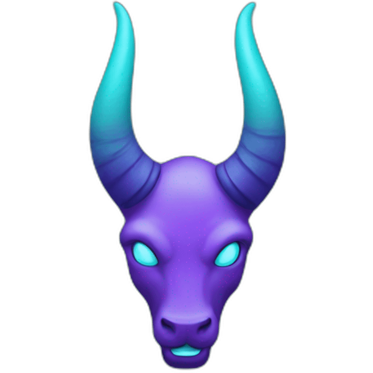 A sign of the horns purple and turquoise  emoji