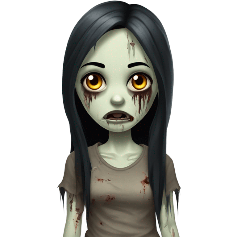 zombie girl with black hair emoji