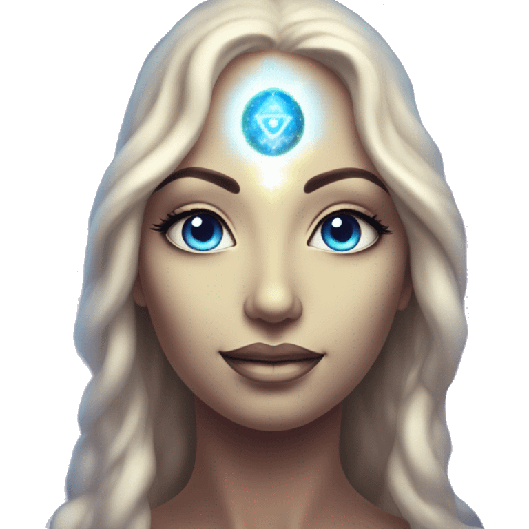 Pleiadian radiant glowing diva woman female third eye emoji