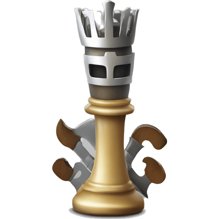 knight chess piece holding a fork emoji