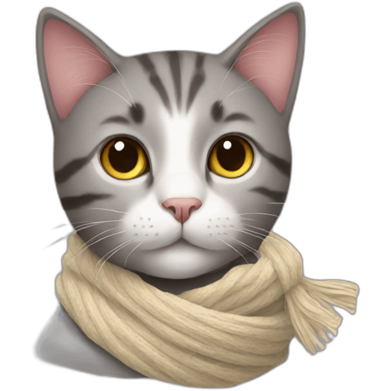 a cat with scarf emoji