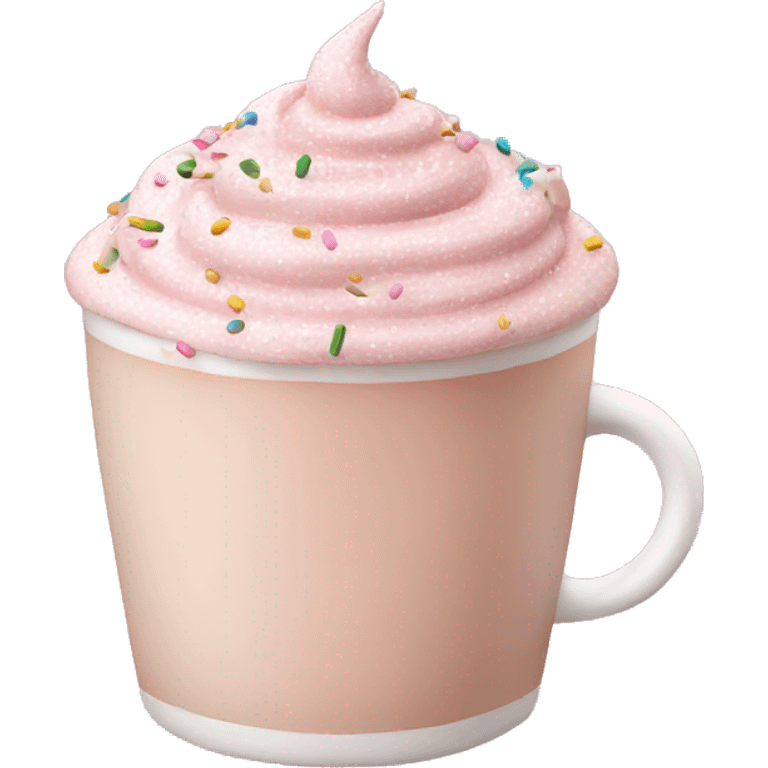 Light pink latte with sprinkles tied with a bow emoji