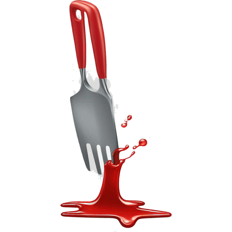 A sharp kitchen tool with red liquid dripping from it emoji