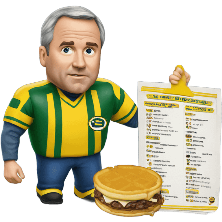 Mike McCarthy with Waffle House menu emoji