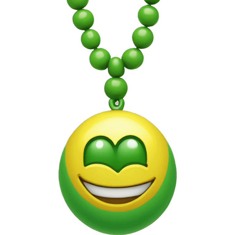 Green and yellow beads necklace  emoji