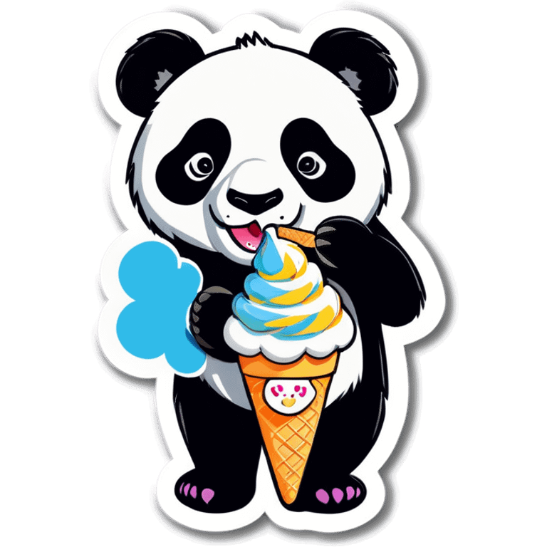 Panda eating ice cream emoji