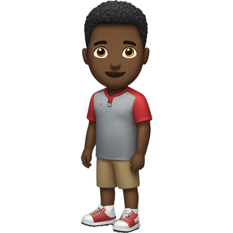 Recreate this emoji 🏌🏾‍♂️.  Make it look exactly the same but with a red shirt and black pants on emoji