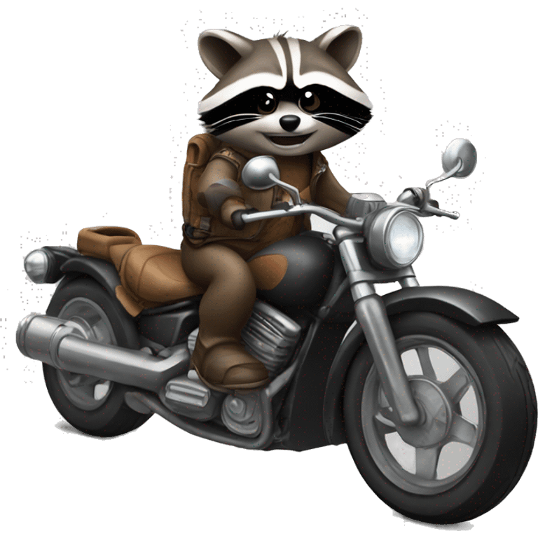 Raccoon on motorcycle  emoji