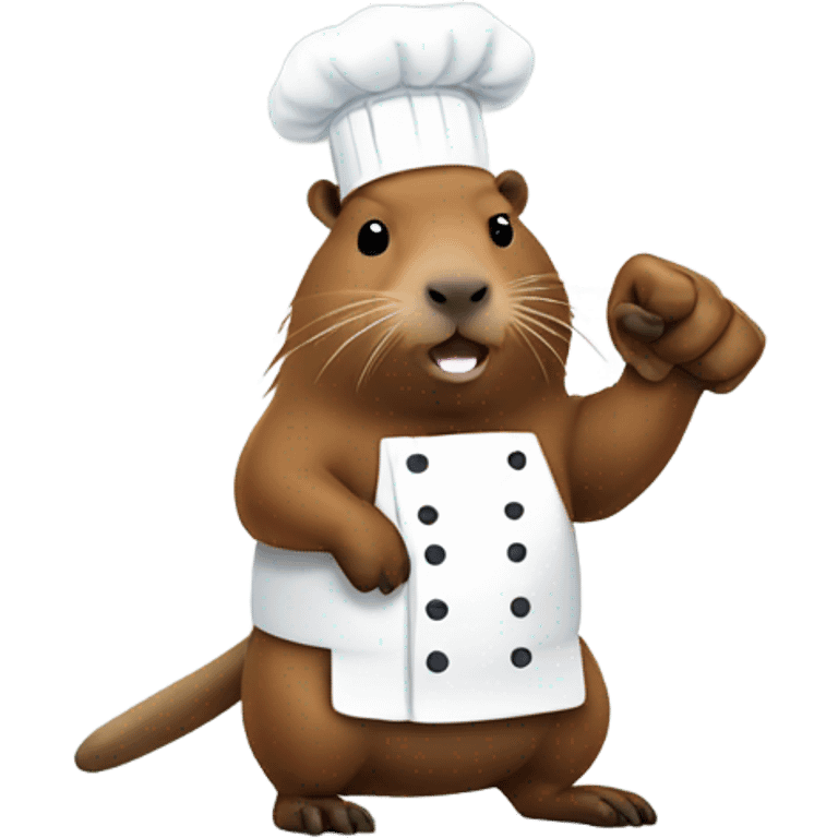 chef capybara folding the fist emoji in front of him  emoji