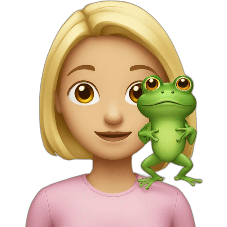 Girl with frog emoji