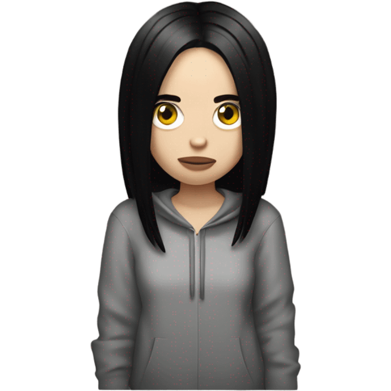 Billie Eilish with black hair emoji