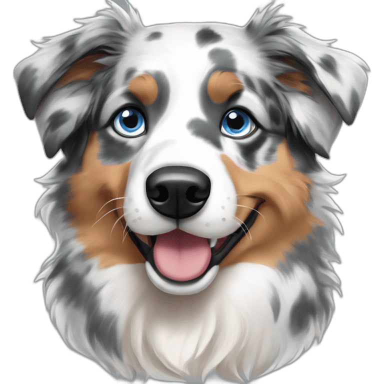 blue merle australian shepherd one blue eye emoji