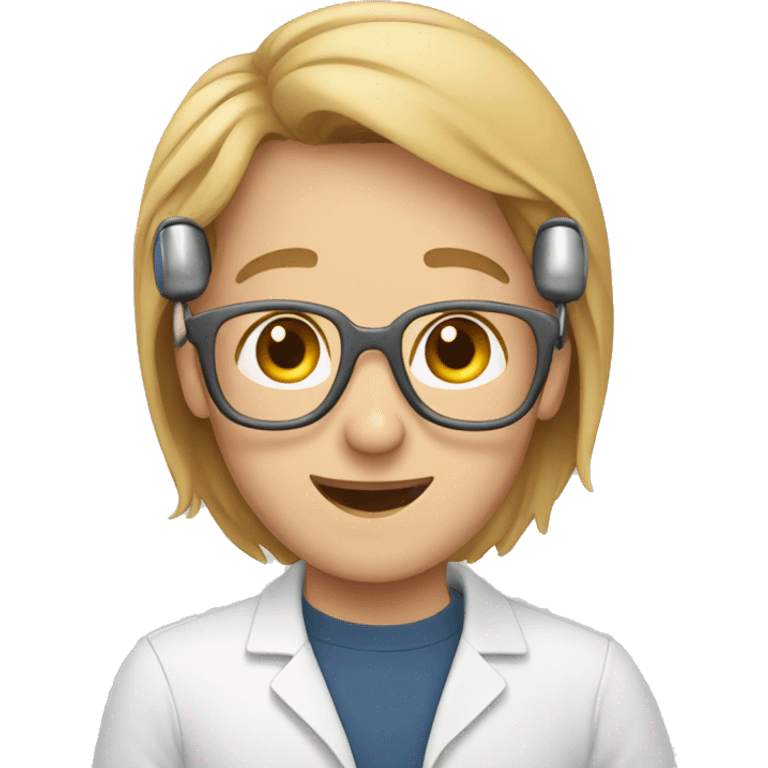 person with hearing aid testing mobile app emoji