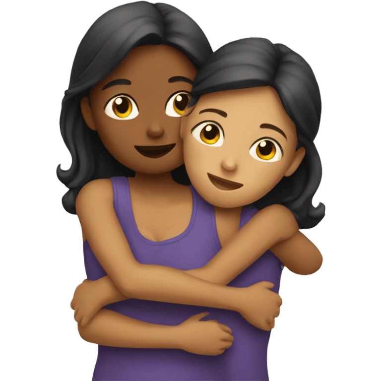 two girls hugging emoji