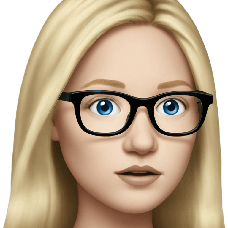 Life like anna delvey blonde, blue eyes wearing glasses  emoji