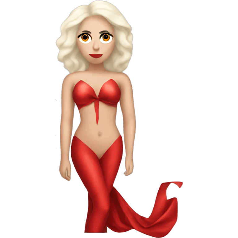 lady gaga con body rojo emoji