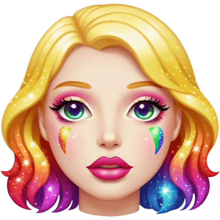 rainbow sparkles on lush lips emoji